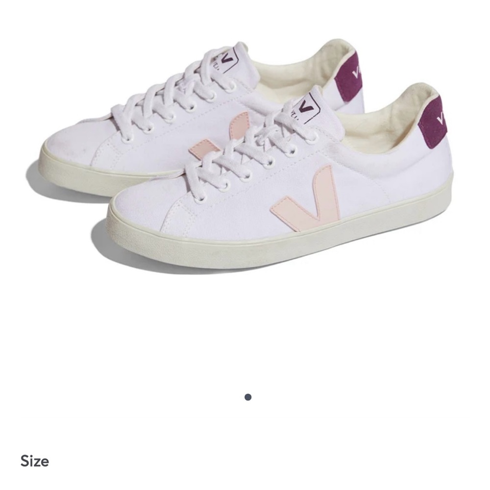 Veja White and Pink Sneakers Esplar Canvas shoes